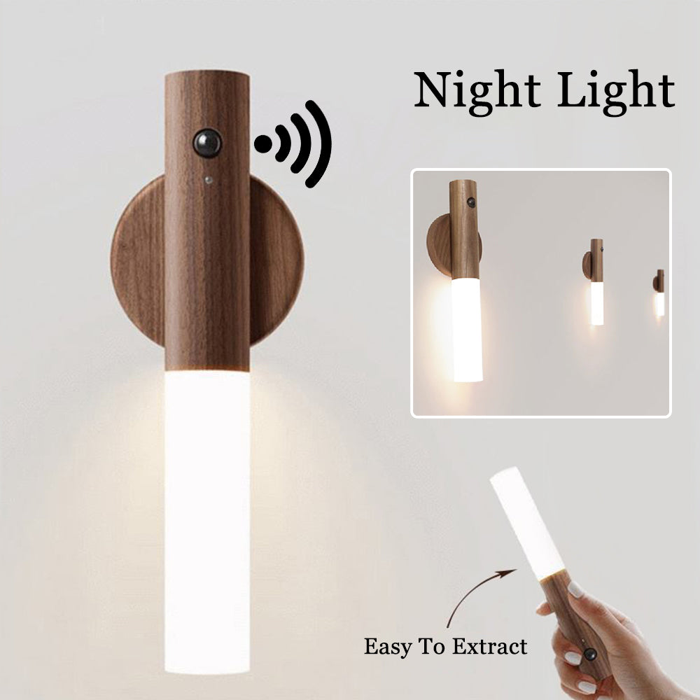 Magnetisches LED-Nachtlicht in Holzoptik