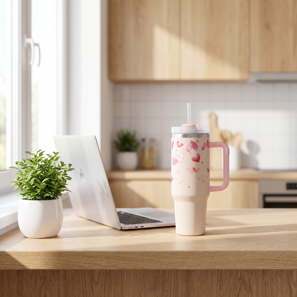 Tumbler XXL auf der Küchentheke im Alltag